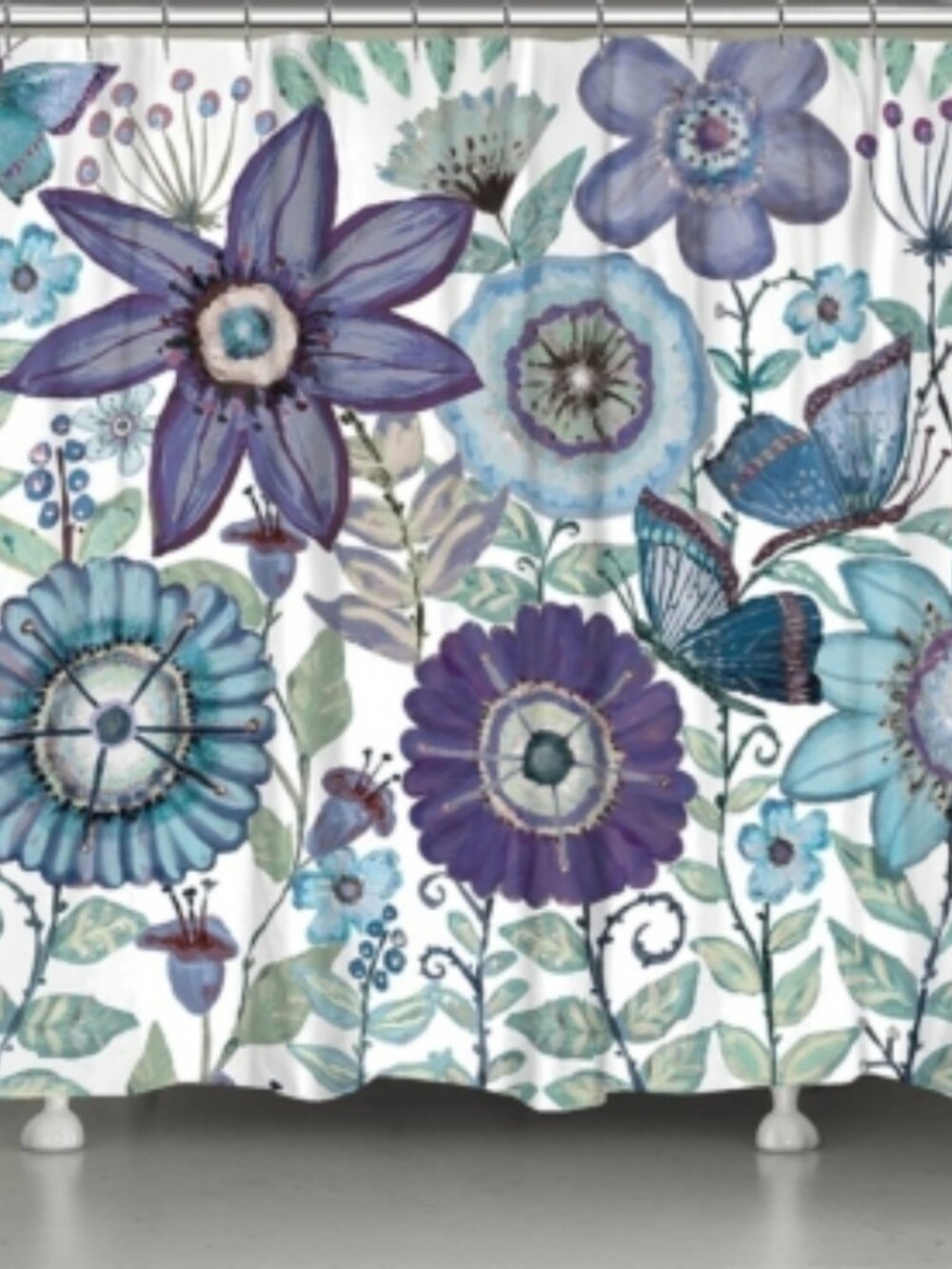 Laural Home Dream Butterfly Garden Shower Curtain, 71" x 72"